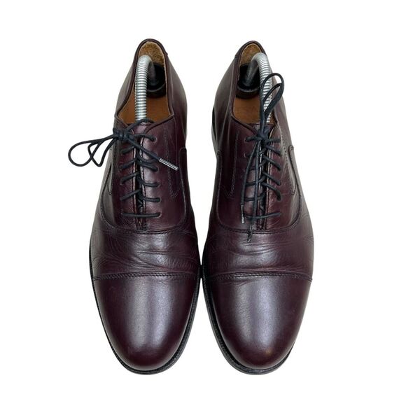 Jos. A. Bank Mens Oxford Shoes Brown Leather Lace‎ Up Cap Toe Cushioned Size 8M - Picture 5 of 9